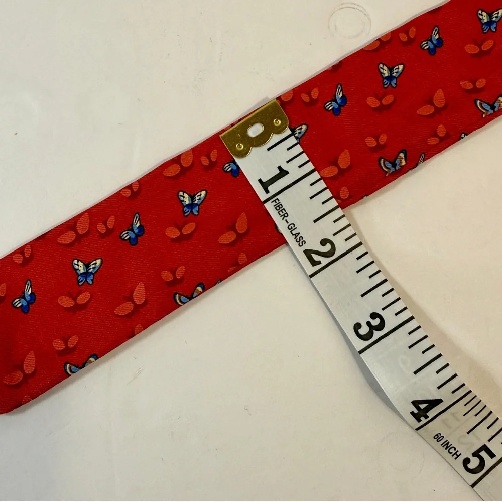 Vintage Old Navy Size L  43 inch 100% Silk Butterfly Belt, With Tag No Flaws Y2K
